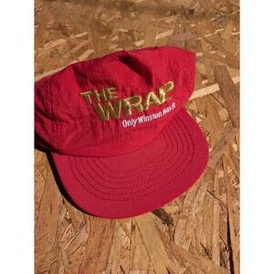 Vintage Winston hat, "The wrap", vintage flat brim hat, 5 panel, smoking,red hat